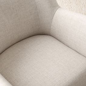 Eco Performance Textured Weave Oatmeal Lennon Low Swivel Chair