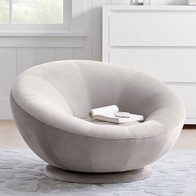 Lustre Velvet Light Gray Groovy Swivel