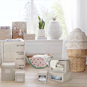 Gray Drop Front Storage Box