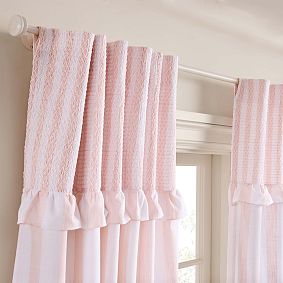 Cabana Stripe Smock Top Light-Filtering Curtain