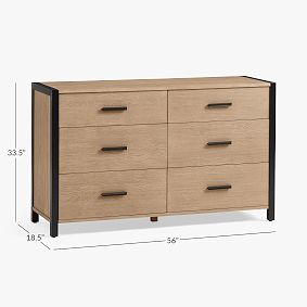 Kearny 6-Drawer Wide Dresser (56w x 18.5d")