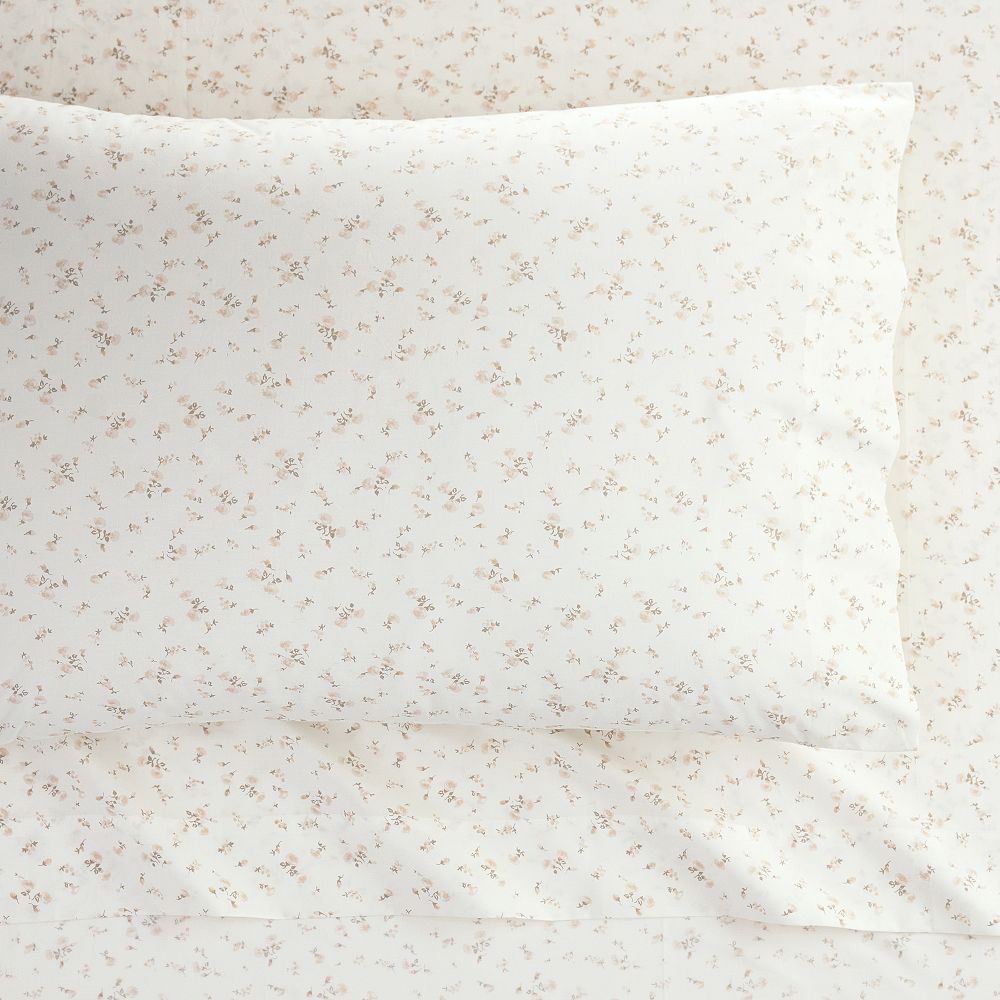 LoveShackFancy Prairie Wildflower Organic Sheet Set - King, Tan Multi