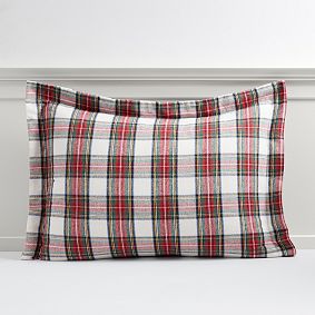 Open Box: Stewart Plaid Flannel Sham, Standard - Red Multi