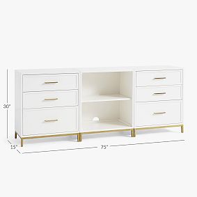 Blaire 6-Drawer Cabinet with Cubbies (75")