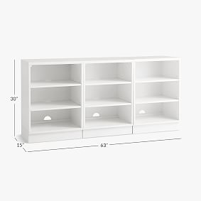 Bowen 3-Shelf Low Bookcase, Set of 3 (63")