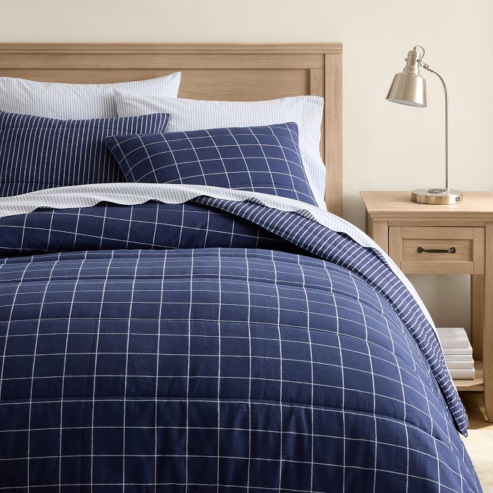 Housse de duvet Percale lavée - Carreau Madras