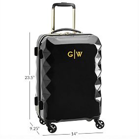 Luxe Hard-Sided Black Carry-On Spinner Suitcase
