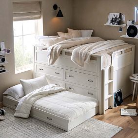 Hampton Full Sleepover Loft Bed with Trundle