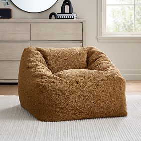 Large Teddy Faux Fur Brown Modern Bean Bag Lounger
