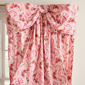 LoveShackFancy Fête de L'eau Oversized Bow Light-Filtering Curtain