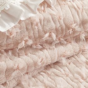 LoveShackFancy Sweet Bows Fur Quilt