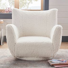 Sherpa Ivory Lennon Low Swivel Chair