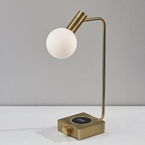 Modern Deco Wireless Charging &amp; USB Task Lamp (18")