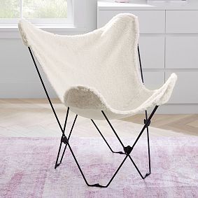Sherpa Ivory Butterfly Chair