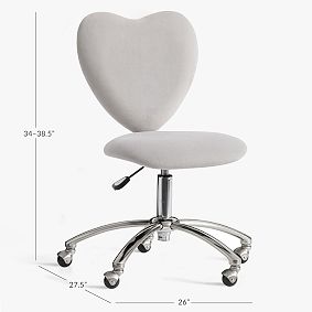 Velvet Gray Heart Airgo Swivel Desk Chair