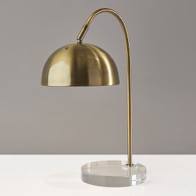 Metal and Glass Dome Task Lamp