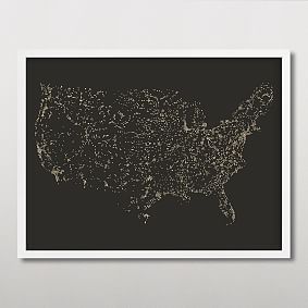 Minted® USA Night Sky Map Framed Art by Jessie Steury