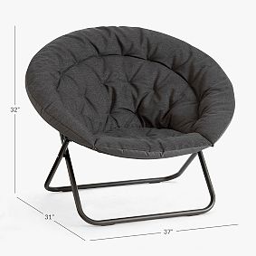 Chenille Plain Weave Washed Charcoal Hang-A-Round Chair