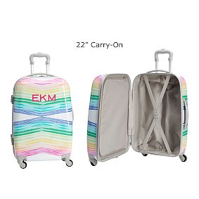 Hard-Sided Rainbow Chevron Luggage Bundle, Set of 2