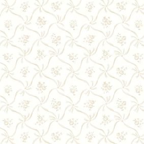 LoveShackFancy Lattice Bow Neutral Wallpaper