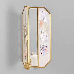 Monique Lhuillier Full Length Trifold Mirror with Pinboard