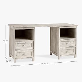 Beadboard Smart Double Cubby Desk