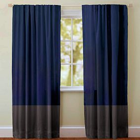 Color Block Blackout Curtain