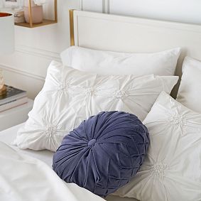 Ruched Rosette Organic Duvet Cover