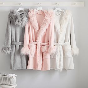 Himalayan Faux-Fur Trim Robe