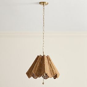 Chris Loves Julia Ruffle Rattan Chandelier (16")