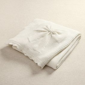 LoveShackFancy Knit Bow Throw