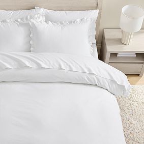 Cotton Percale Mini Ruffle Duvet Cover