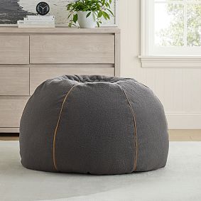 Large Camden Faux Fur Charcoal Bean Bag Chair Slipcover Only