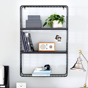 Metal Grid Wall Bookcase (24"x36")