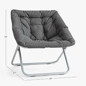 Solid Dark Gray Hang-A-Round Square Chair