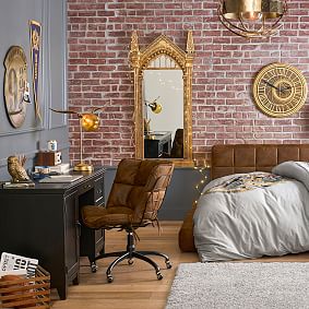 Textured Faux Suede Tobacco Glove Swivel Desk Chair