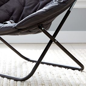Chenille Plain Weave Washed Charcoal Hang-A-Round Chair