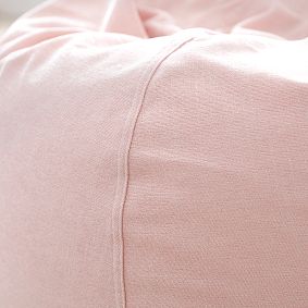 Large Chenille Plain Weave Washed Blush Bean Bag Chair