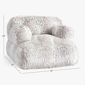 Leopard Faux-Fur Gray Eco Lounger