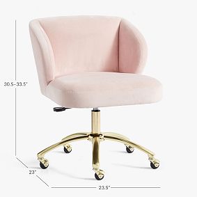 Open Box:  Performance Everyday Velvet Rose Wingback Swivel Desk Chair