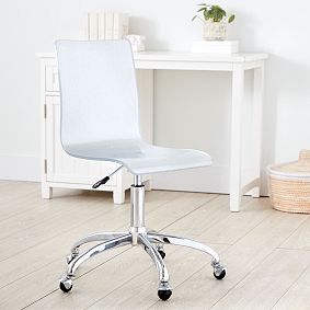 Silver Glitter Acrylic Swivel Desk Chair