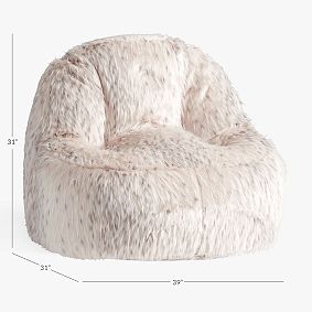 Snow Cat Faux-Fur Leanback Lounger