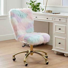 Open Box:  Unicorn Faux-Fur Airgo Swivel Desk Chair