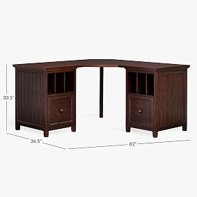 Beadboard Corner Divider Desk