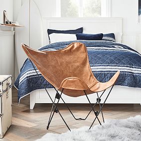 Faux Leather Caramel Butterfly Chair