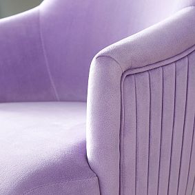 Performance Everyday Velvet Lilac Pleated Swivel Desk Chair