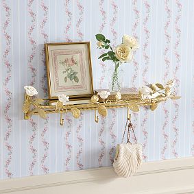 LoveShackFancy Bouquet Shelf With Hooks (24.75"x 6")