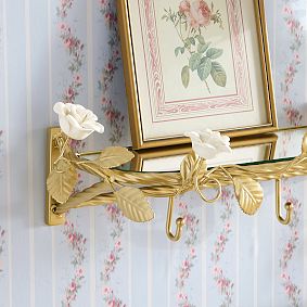 LoveShackFancy Bouquet Shelf With Hooks (24.75"x 6")