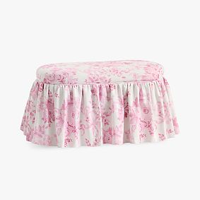 LoveShackFancy Skirted Oval Storage Bench (33.5")