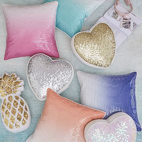 Sequin Heart Pillow